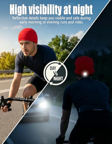 Image of Sweat Wicking Skull Caps Cooling Helmet Liner Hat Running Beanie Cycling Skullcap Sleeping Cap for Men Women
