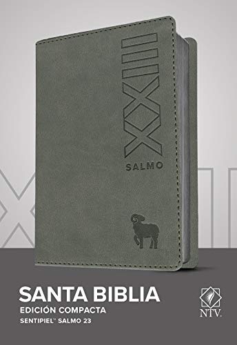 Santa Biblia NTV, Edición compacta, Salmo 23 (SentiPiel, Gris) (Spanish
