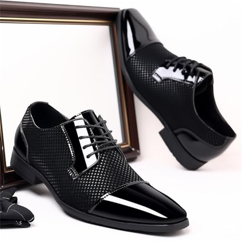 Men's Modern Cap Toe Patent Leather Tuxedo Dress Shoes Formal Business Lace up Oxfords Wedding Prom4