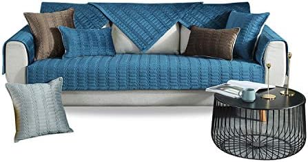 PETCUTE Sofa slipcovers sofa protectors padded quilted sofa covers sofa armrest cover Non Slip Extra-thick Plush sofa seat covers Gray 90X90CM