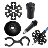 Set de 5 Piezas de Accesorios para Bastones de Trekking, con Puntas de Goma Antideslizantes y Cestas para Barro/Nieve, para Senderismo, Marcha Nórdica y Montañismo
