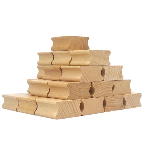 Rebanky 30 Piezas Soporte de Sellos de Madera en Blanco 40x40 mm Sello en Blanco de Madera Cuadrado para Caucho para Sellos Laser y Bricolaje