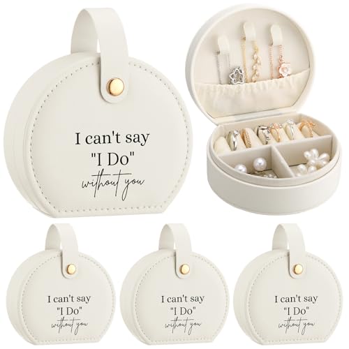 Colingmill 4 Pcs Bridesmaid Proposal Gift Travel Jewelry Box by Colingmill - Used condition - US$15.33