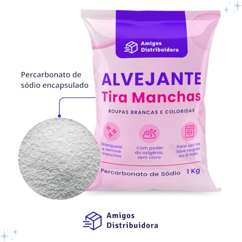 Alvejante sem Cloro 1kg Roupas Brancas e Coloridas Percarbonato de sódio