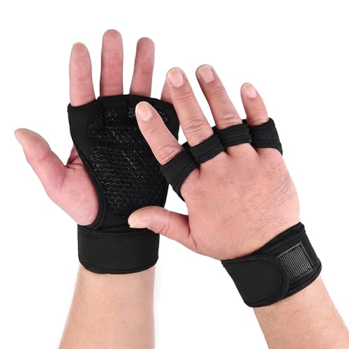 ZUWIJEQ Gant Musculation Homme Femme,Gants d'entraînement Ouverts, Gant Cyclisme Demi-Doigts,Gant Fitness Anti-Choc Anti-Dérapage, Gants de Sport Respirants,pour Bodybuilding,callisthénie,Powerlifting
