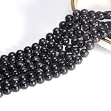 6/8/10mm Natural Black Hypersthene Round Stone Beads for Jewelry Making DIY Needlework Bracelet Necklace Charms Crafts(Item Diameter : 6mm 61pcs Beads)