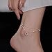 Silver/Gold Ankle Bracelets for women,14k Gold Plated Waterproof Layered lightweight Dainty Layered Waterproof Cute Anklets Set Pack Summer Beach Jewelry Gift for Women Teen