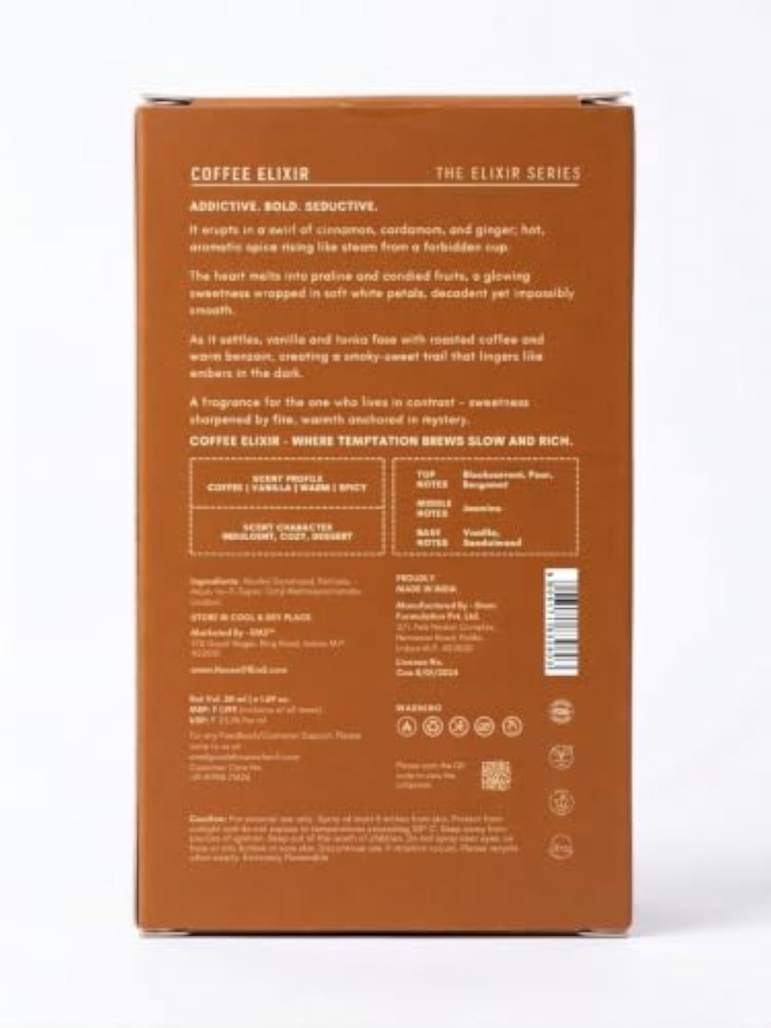 Coffee Elixir Perfume, Rich Coffee & Vanilla Fragrance