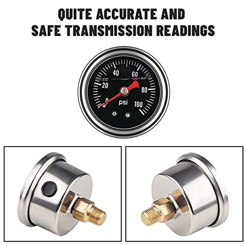 EFI Fuel Pressure Regulator Kit with Bypass Return 0-100psi Pressure Gauge AN6-6AN Fuel Line Hose Fitting Connectors Kit Adjustable Universal Aluminum (black) by Plobeda - Image 3