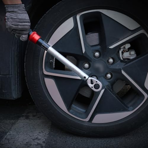 DANGKIY Drehmomentschlüssel 1/2 Zoll für Auto, 20–230 Nm, Torque Wrench 5-tlg. Set mit Verlängerung & Stecknüssen (17/19/21 mm) – für Reifenwechsel & Motorrad