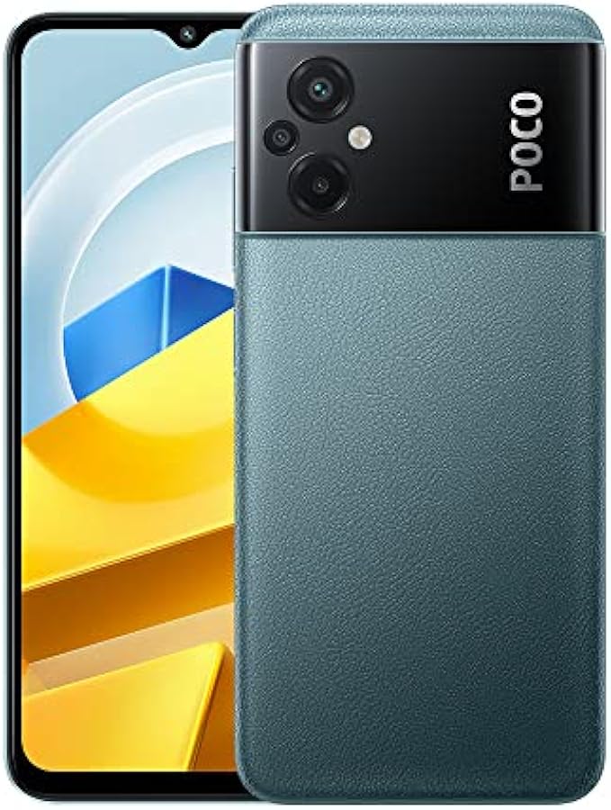 Xiaomi Poco M5 4G LTE GSM (128GB + 6GB) 50MP Triple Camera 6.58" Octa Core (Only Tmobile Mint Tello USA Market) Global Unlocked + (w/Fast 51w Car Charger) (Green (Global Version))