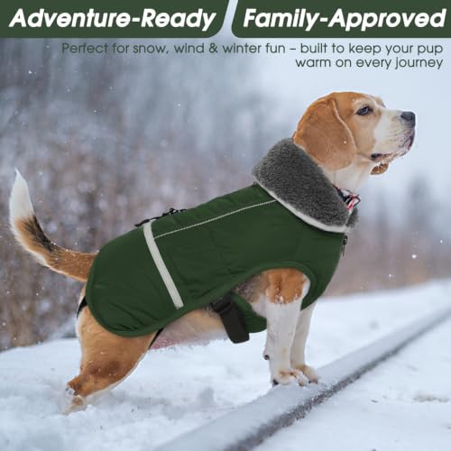 Image of QBLEEV Warm Dog Coat, Reflective Dog Jacket, Waterproof Dogs Winter Coat