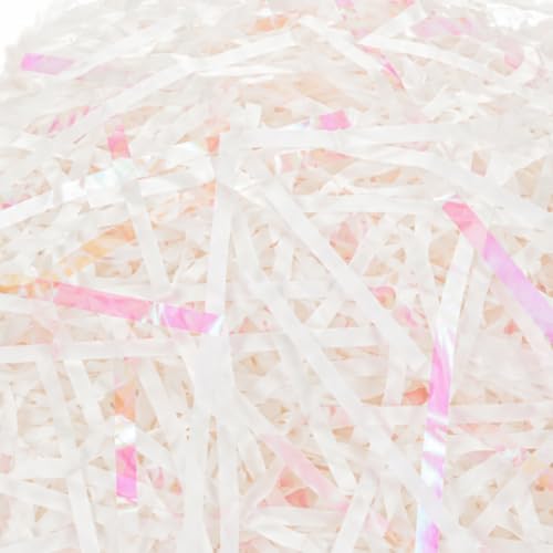 Image of Wanna Party Iridescent Pink Paper Shreds for Gift Packing, Decorative Crinkle Cut Filler for Hamper Baskets, Gift Boxes, Return Gifts, Party Favours, Baby Shower & Craft Decoration
