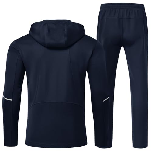 BGOWATU Men's Tracksuits Set Full Zip Jacket Hoodie Sweatsuit Running Sport Pants Outfits for Men with Zipper Pockets2