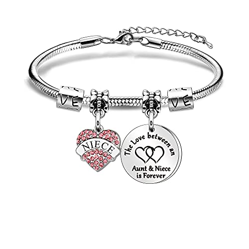 FACYONSDE Niece Bracelet for Women Girl's Silver Bracelet Jewellery for Niece from Aunt Gift for her Birthday