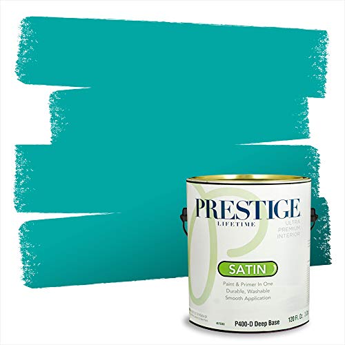 PRESTIGE Paints Interior Paint and Primer In One, 1-Gallon, Satin, Comparable Match of Benjamin Moore* Poseidon*