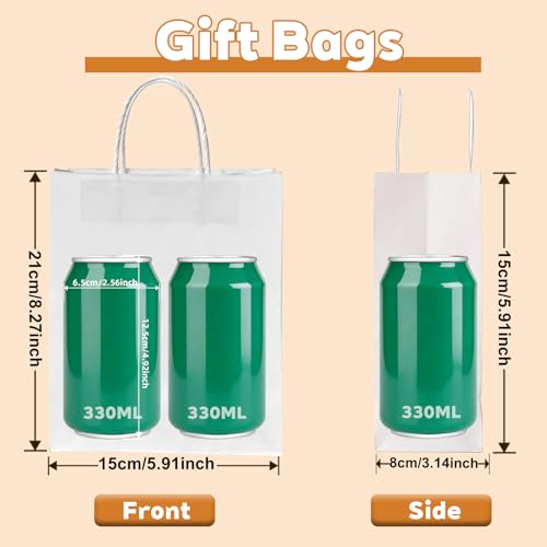 30 Pieces Gift Bags Easter Paper Bags With Handles,White Paper Bags For Christmas Wedding Birthday Party (130 Gsm Paper,15 × 8 × 21Cm) - 3