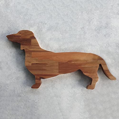 NLDGR Dackel-Hund-Essteller, Holzteller, Schneidebrett, 39,9 cm, niedliches Brett, Speiseteller, Familienparty, praktisches Futtertablett, Schneidebrett für Familienfeiern, Lebensmitteltablett, Stil A