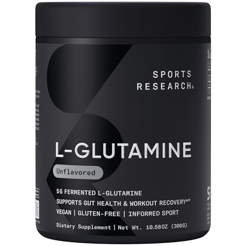 Image of Sports Research L-Glutamine - Workout Recovery, Immune Health & Gut Health Support - 5 G Per Serving - 10.58 Oz