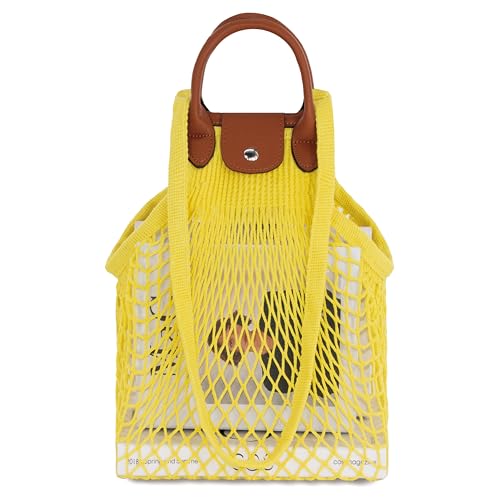 Bolso tejido Hibala para mujer, capacidad grande, amarillo miniatura 1