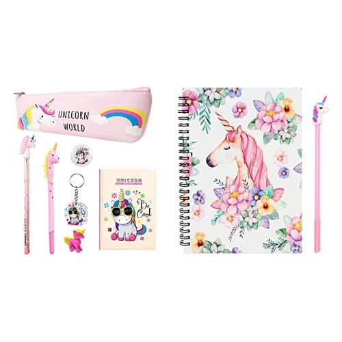 Jiada Unicorn Gift Pack of 7 in 1 for Girls &JIADA Unicorn Print Wire Bound Spiral Diary Notebook A5 Size, 80 Pages - 1 Unicorn Pen Free (B0B9L12H4G) Amazon Price History, Amazon Price Tracker