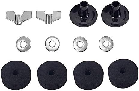 Jiayouy Cymbal Replacement Accessories 15mm Thick Cymbal Felt + Cymbal Stand Sleeves + Washer + Base Wing Nuts Replacement for Drum Set of 12 Pcs