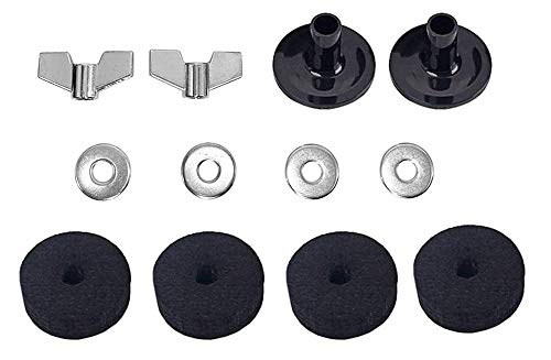Jiayouy Cymbal Replacement Accessories 15Mm Thick Cymbal Felt + Cymbal Stand Sleeves + Washer + Base Wing Nuts Replacement For Drum Set Of 12 Pcs #TOP3