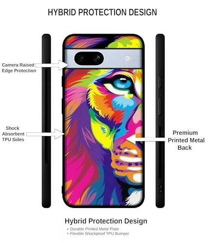 Image of Lion Design Premium 2D Printed Metal Back Case Cover for Google Pixel 7A 5G