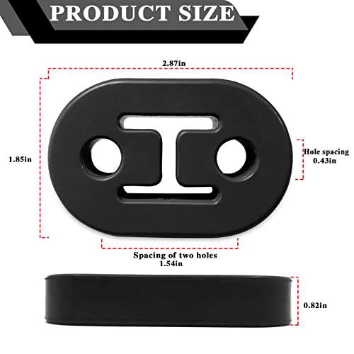 2Pcs 2 Hole Exhaust Hanger Rubber, Hole Diameter 10.9Mm /0.43Inch, Universal Exhaust Insulator Muffler Hanger, High Density Rubber, Muffler Bracket Mount, Rubber Insulator For Car/Truck/Suv Black #TOP1