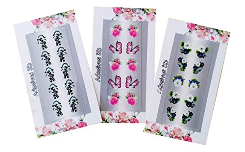 240 Adesivos Modelos Variados 3D Películas Flores Top