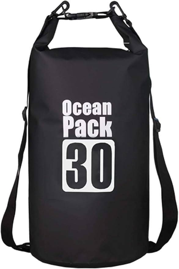 Image of Waterproof Dry Bag with Floating and Lightweight Bags for Kayaking Rafting Boating River Trekking-Black Color (30 Liter)