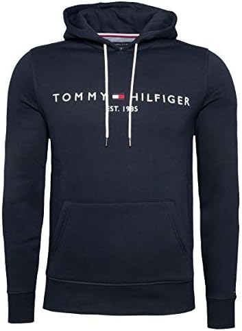 Tommy Hilfiger Mens Embroidered Brand Logo Kangaroo Pocket Hoodie Long Sleeves Sweatshirt (pack of 1)
