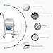 HOMCOM 3-in-1 Shower Commode Wheelchair, FSA/HSA Eligible Transport Beside Commode Chair, Waterproof Rolling Over Toilet Chair 330 lbs. Weight Capacity with Padded Seat, Gray
