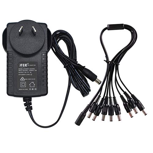 AC to DC 12V 3A Power Supply Adapter with 8 Way Splitter Cable for CCTV Security Camera DVR NVR