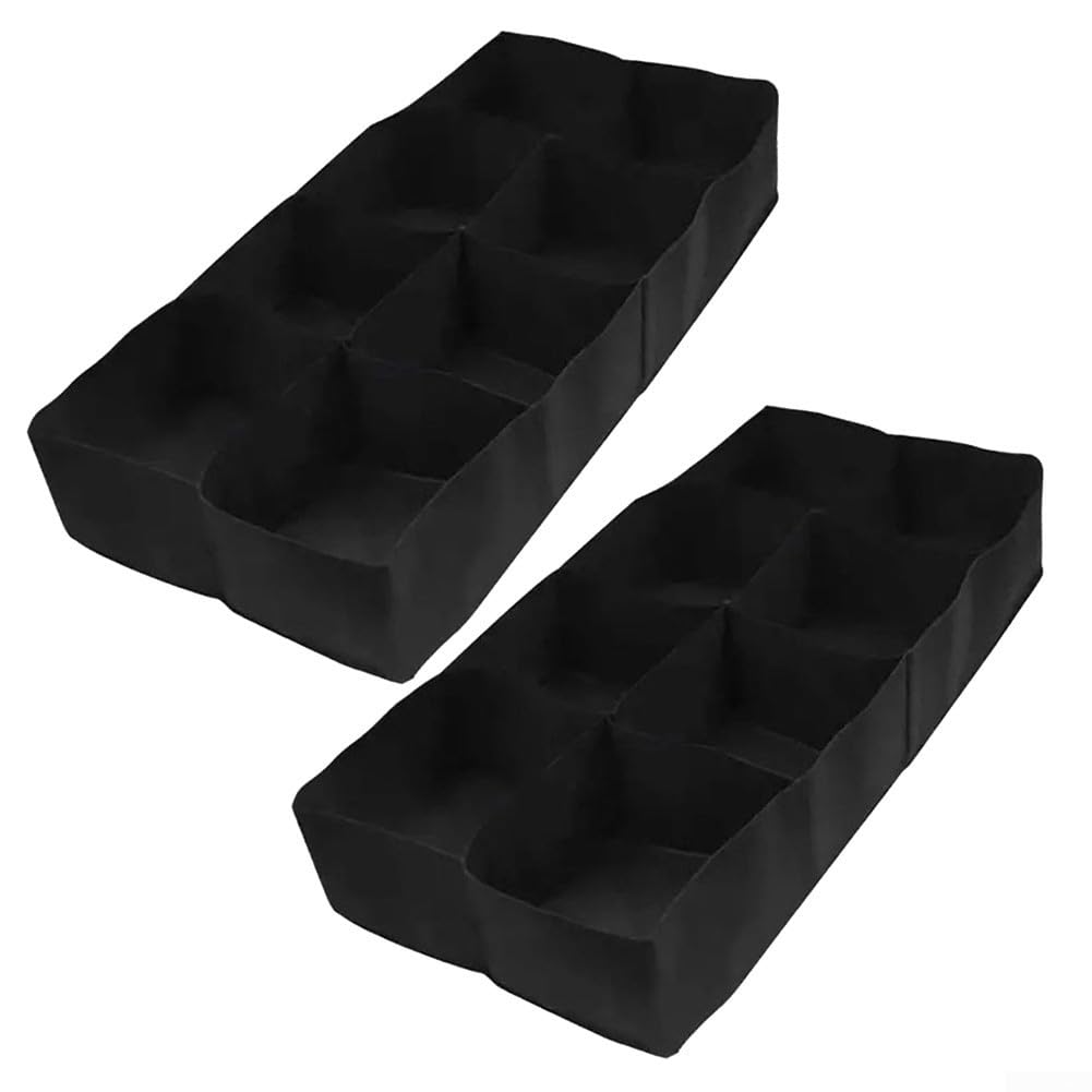 Letto da giardino rialzato in tessuto per esterni, con 8 griglie, ideale per piantare patate, verdure e fiori con ventilazione efficiente (2 pezzi, 120 x 60 x 30)