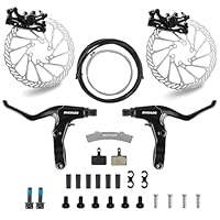 AEYINO Mountainbike-Scheibenbremsensatz, mechanische MTB-Scheibenbremsen mit Aluminiumhebel / 160 mm Rotor/is/PM für E-Bikes/Klappräder/Roller/Fatbikes