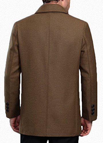 Image of Men's Classical Bussiness Style Single Breasted Plaid Wool Coat #00220237