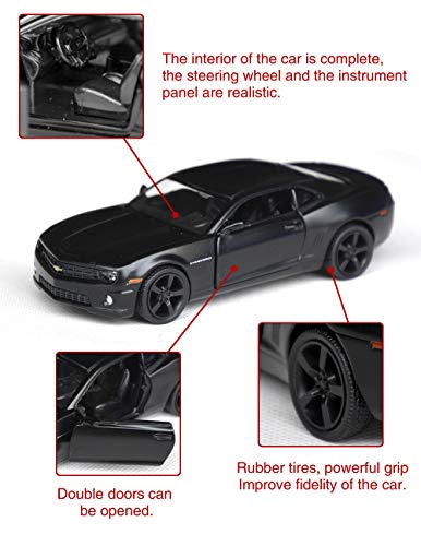 Image of Tianmei 1:32 Scale Supercar Styling Alloy Die-Cast Car Model Collection Decoration Ornaments, Kids Play Vehicle Toys with Pull Back Action and Open Doors (Camaro - Black)