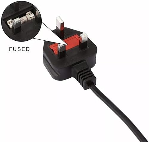 3 Prong Universal AC Power Cord, Adapter Cord For Power Supply, 3 Prong Power Cable,Kettle Lead,Main Cable Uses For Laptop Charger, PC, Monitor, Printer, Power Supply And In office Or Home (1M) - Image 5