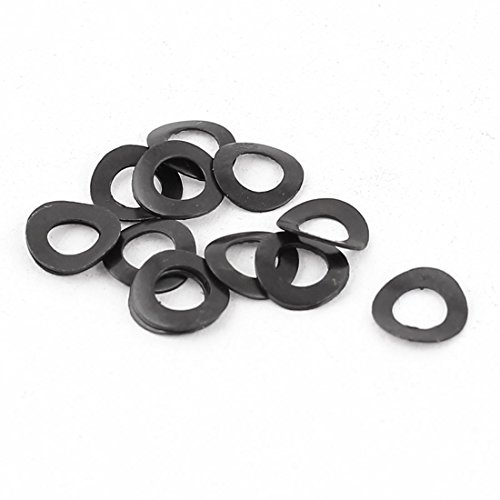 uxcell Metal Wave Crinkle Spring Washer 3mm x 6mm x 0.25mm 10 Pcs Black