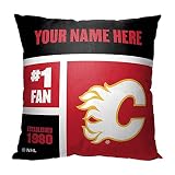 NORTHWEST NHL Calgary Flames Personalized Pillow, 18" x 18", Colorblock