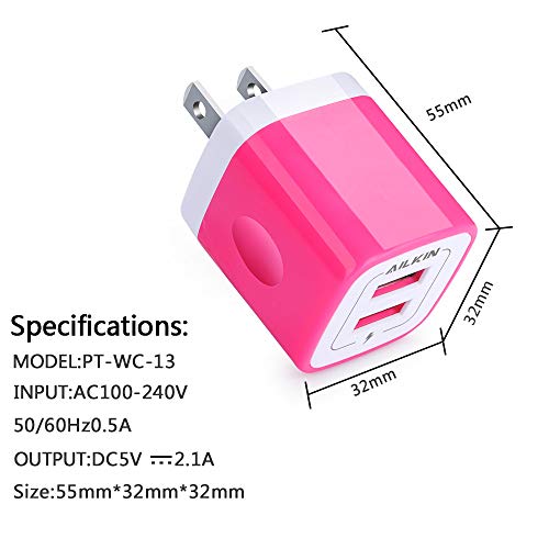 Charger Plug, Usb Wall Charger, Ailkin Usb Charging Block Base Box Cube Outlet Power Adapter For Lg, Samsung Galaxy, Kindle, Moto, Huawei, Htc, Zte, Xiaomi, Iphone, Fast Charging Usb Charger Brick #TOP2