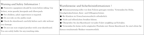 WHOME Pro Skateboards Komplett für Erwachsene/Kinder Mädchen/Jungen Anfänger/Profi - 31 x 8 Zoll Standard 8-Fach Alpine Ahorn Deck ABEC-9 inkl. T-Tool (Urban)