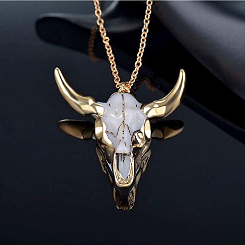 Hiphop Necklace， Fashion Bull Head Skull Biker Pendants Necklaces Hip Hop Women Men Punk Vintage Retro Choker Pendant Animal Jewelry Friend Gift