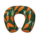HUIKGIER Happy Zanahoria - Almohada de cuello de espuma viscoelástica para viaje, flexible, envolvente, avión, coche, oficina en casa