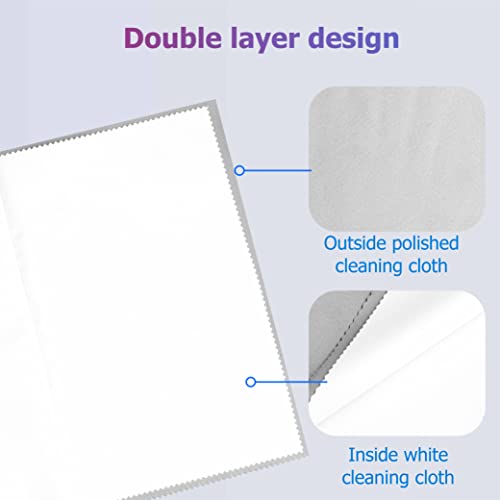 Decwxon 3 Pcs Jewelry Cleaning Polishing Cloth Glasses Cleaning Cloth For Silver Gold Platinum Jewelry, Large Cleaning Cloth 11X14 Inch (Light Gray) #TOP4