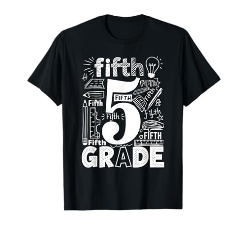 5th Grade Typography Team Fifth Grade Teacher Back to School T-Shirt