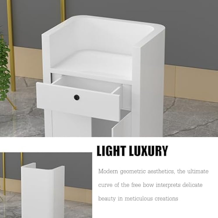Front Desk Reception Counter,Reception Desk Retail Checkout Counter, Simple Cashier Cabinet, Reception Room Table with Storage/Drawer, for Salon Office Restaurant, Small Shop,Modern Supermar