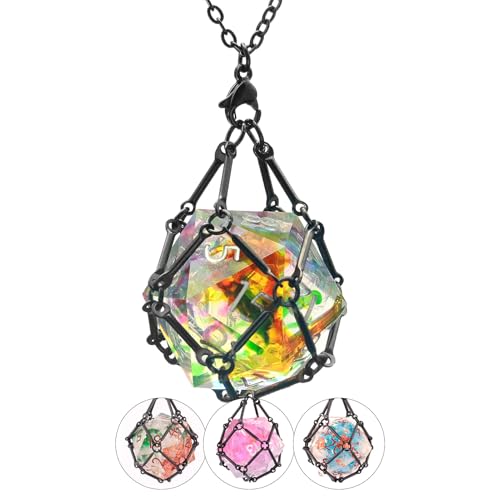 PJOY DND Random Sharp D20 Dice with D20 Cage Necklace