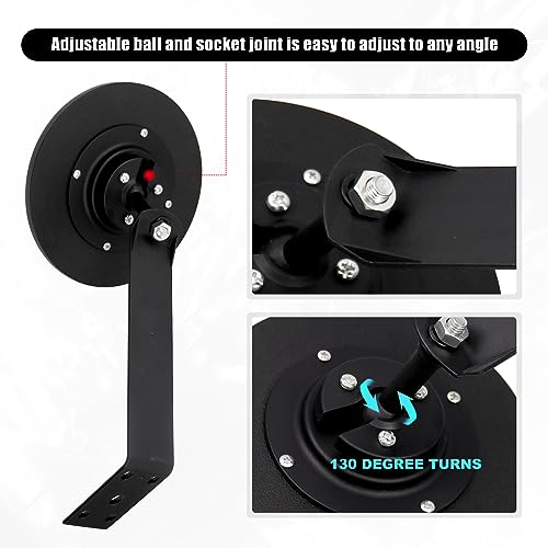 CNQLIS Espelho convexo externo de 20 cm com suporte de fixação de parede ajustável, espelho de tráfe